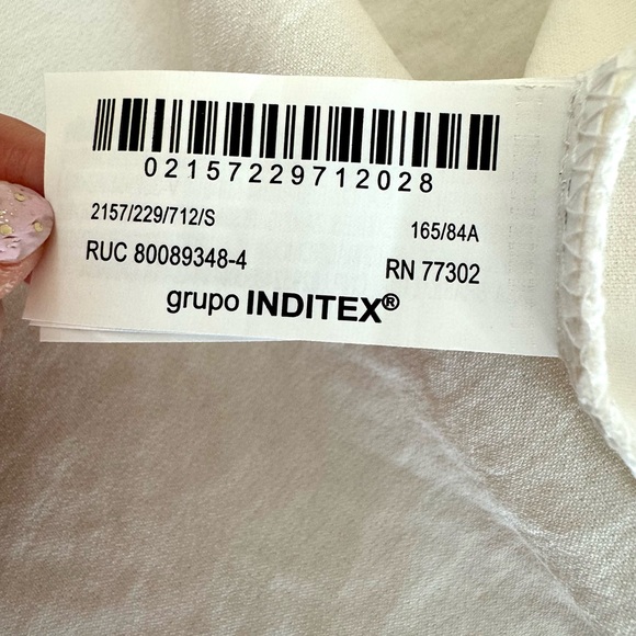 NWT Zara White Ivory Drape Dress Size Small 2157/229/712/S - Picture 8 of 11